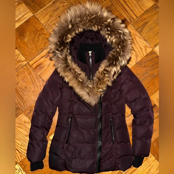 Mackage Adali Bordeaux Down Parka Coat - Picture 2 of 15
